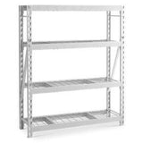 60" Wide Heavy Duty Rack With Four 18" Deep Shelves - Hammered White