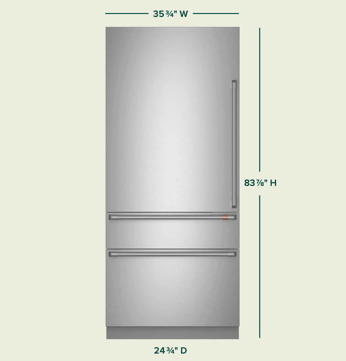 Caf(eback)(TM) 36" Integrated Bottom-Freezer Refrigerator - (CIC36LP2VS1)