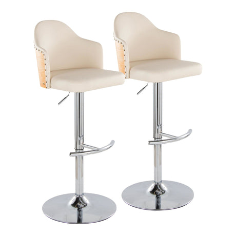 Ahoy - Adjustable Barstool With With Rounded T Footrest (Set of 2)