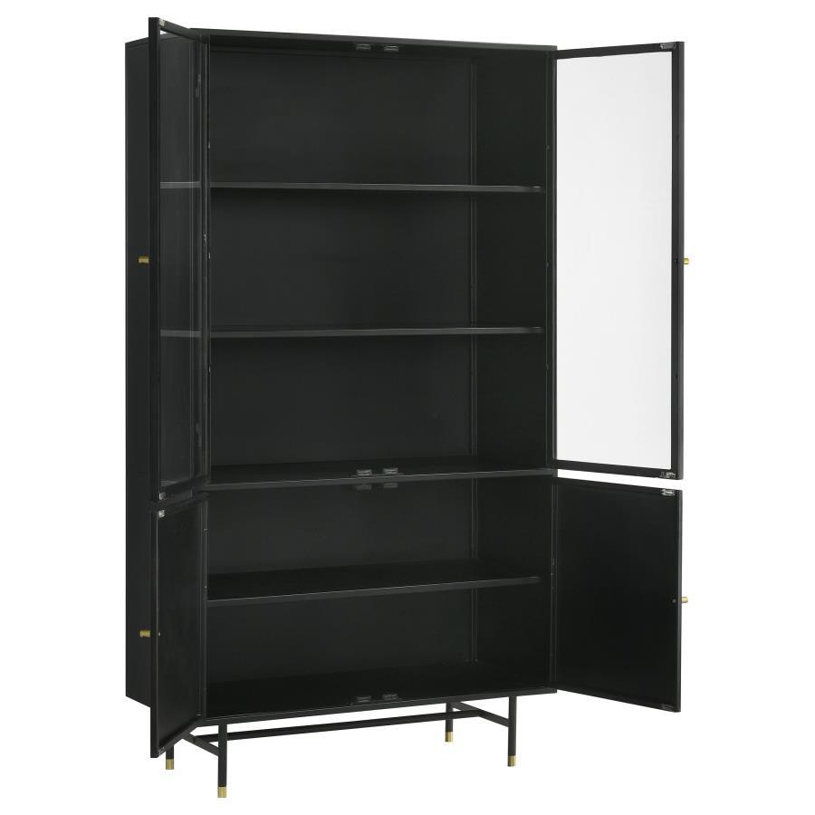 Santiago - 4 Door Metal Tall Storage Cabinet - Matte Black