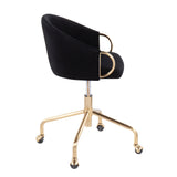 Claire - Task Chair - Gold Metal And Black Velvet