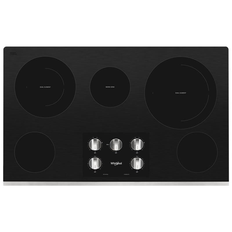 36-inch Electric Ceramic Glass Cooktop with Two Dual Radiant Elements - (WCE77US6HS)