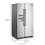 36" Wide Side-By-Side Refrigerator With Exterior Ice And Water Dispenser - 25 Cubic Feet