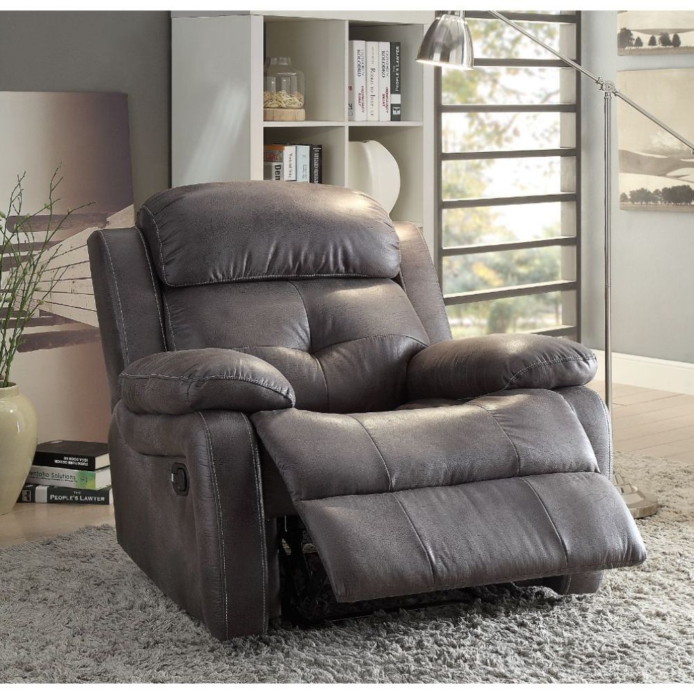 Ashe - Recliner - Gray Polished Microfiber