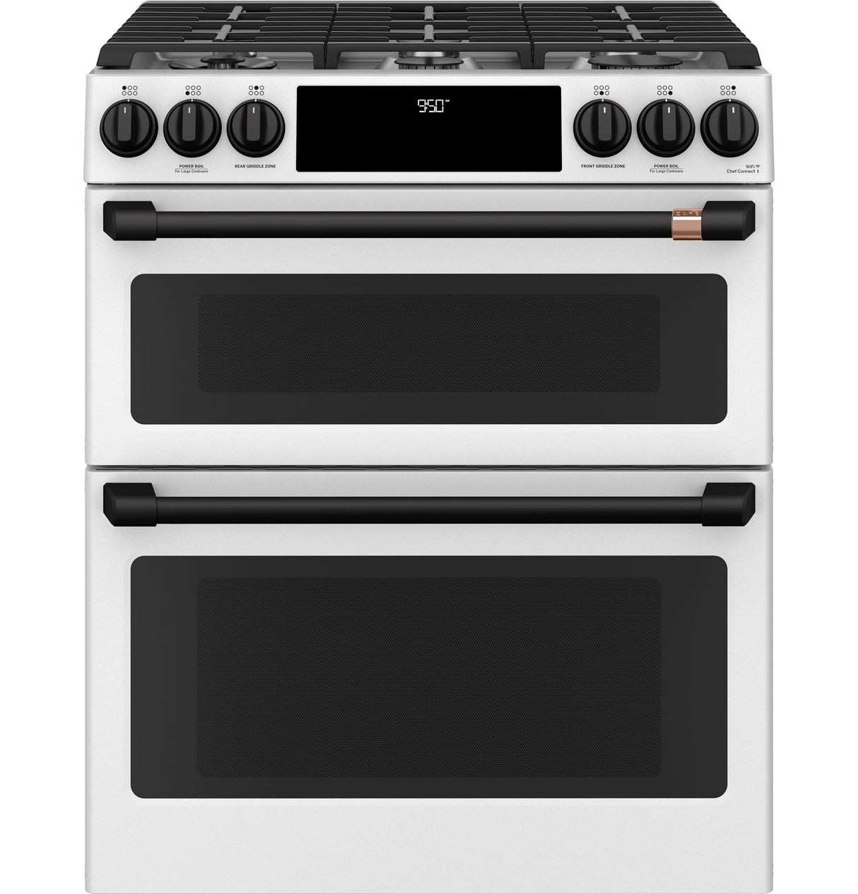 Caf(eback)(TM) 30" Smart Slide-In, Front-Control, Dual-Fuel, Double-Oven Range with Convection - (C2S950P4MW2)