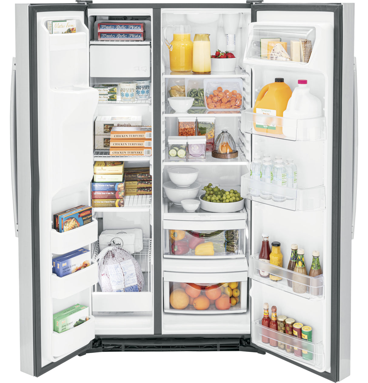 GE(R) ENERGY STAR(R) 25.3 Cu. Ft. Side-By-Side Refrigerator - (GSE25GYPFS)