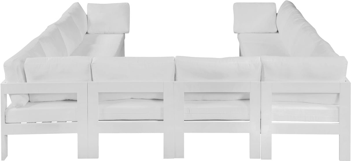 Nizuc - Outdoor Patio Modular Sectional 10 Piece - White - Fabric