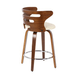 Cosini - Mid Century Modern Fixed Height Counter Stool With Footrest With Swivel (Set of 2)