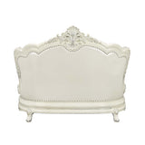 Adara - Loveseat - White PU & Antique White Finish