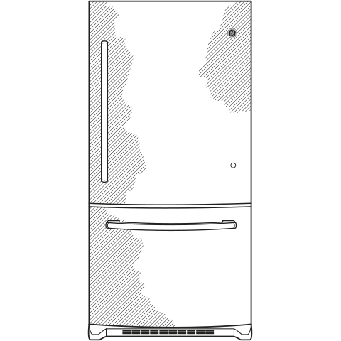 GE(R) ENERGY STAR(R) 21.0 Cu. Ft. Bottom-Freezer Refrigerator - (GDE21EYKFS)