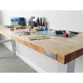 4' Adjustable Height Hardwood Workbench - Hammered Granite