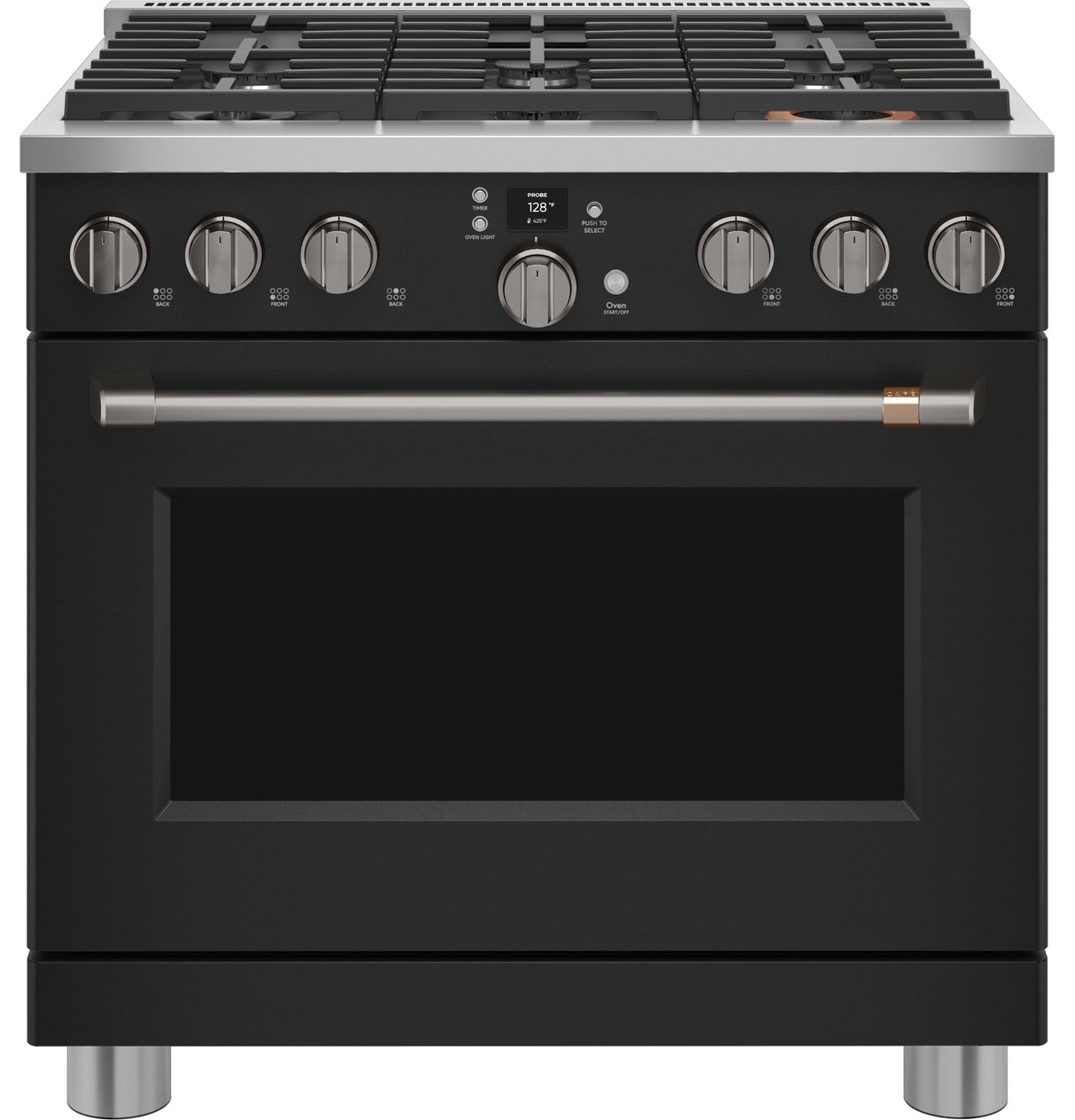 Caf(eback)(TM) 36" Smart Dual-Fuel Commercial-Style Range with 6 Burners (Natural Gas) - (C2Y366P3TD1)