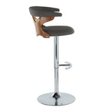 Gardenia - Adjustable Barstool - Chrome Base & Walnut Backrest