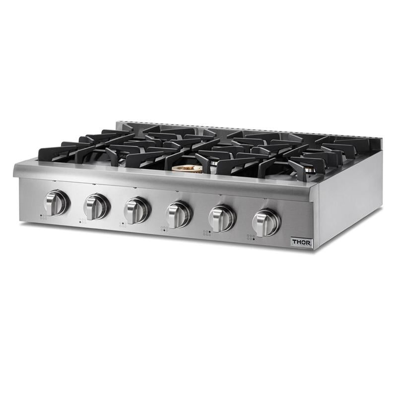 36 Inch Professional Gas Rangetop In Stainless Steel - Liquid Propane - (HRT3618ULP)