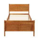 Twin Platform Bed Frame Mattress Foundation Sleigh Bed With Headboard / Footboard / Wood Slat Suppor