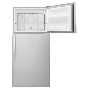 30" Wide Top Freezer Refrigerator - 18 Cubic Feet - Monochromatic Stainless Steel - Pearl Silver