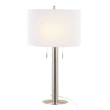 Master - 29" Contemporary Table Lamp (Set of 2) - Polished Nickel / White