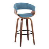 Vintage Mod - Mid Century Modern Fixed Height Barstool With Swivel & Round Footrest (Set of 2)