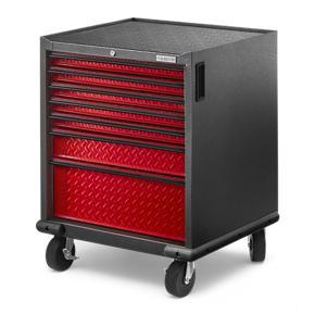 Premier Pre-Assembled 7 Drawer Modular Tool Storage Cabinet - Red Tread