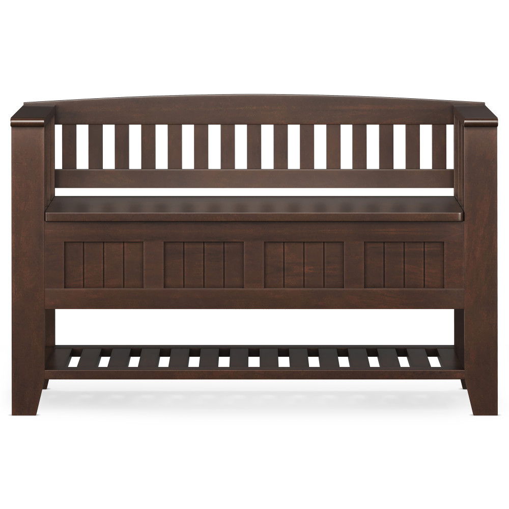 Acadian - Entryway Storage Bench With Shelf - Brown