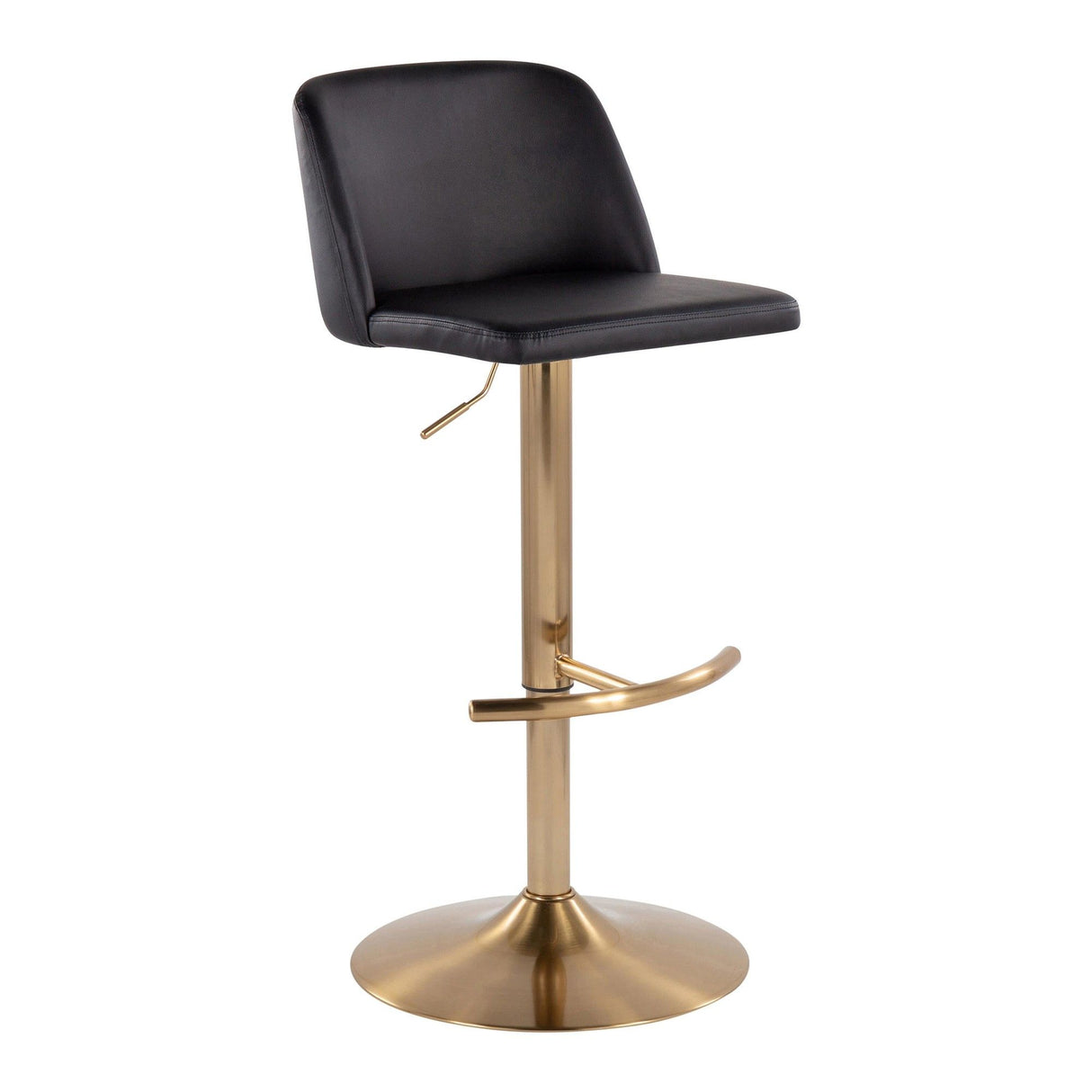 Toriano - Adjustable Barstool (Set of 2) - Gold Base