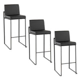 Fuji - High Back Barstool - Black Steel Legs