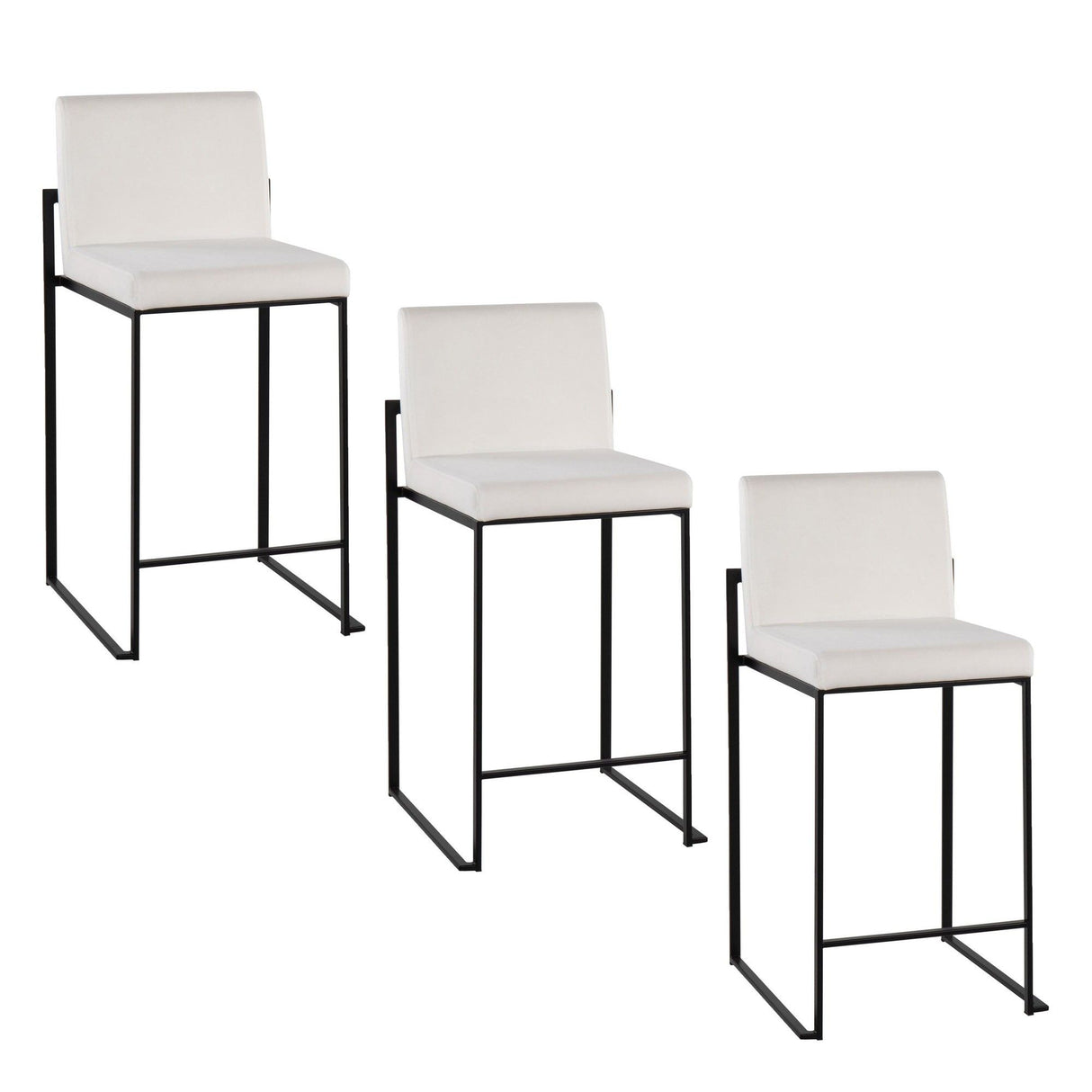 Fuji - High Back Counter Stool - Black Legs