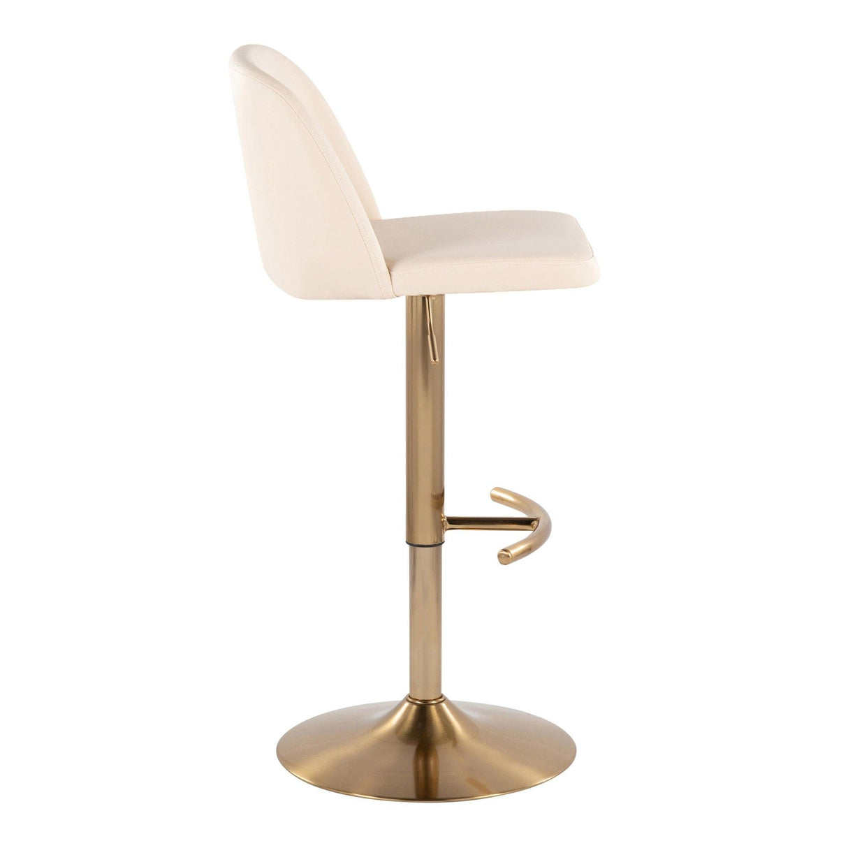 Toriano - Adjustable Barstool (Set of 2) - Gold Base