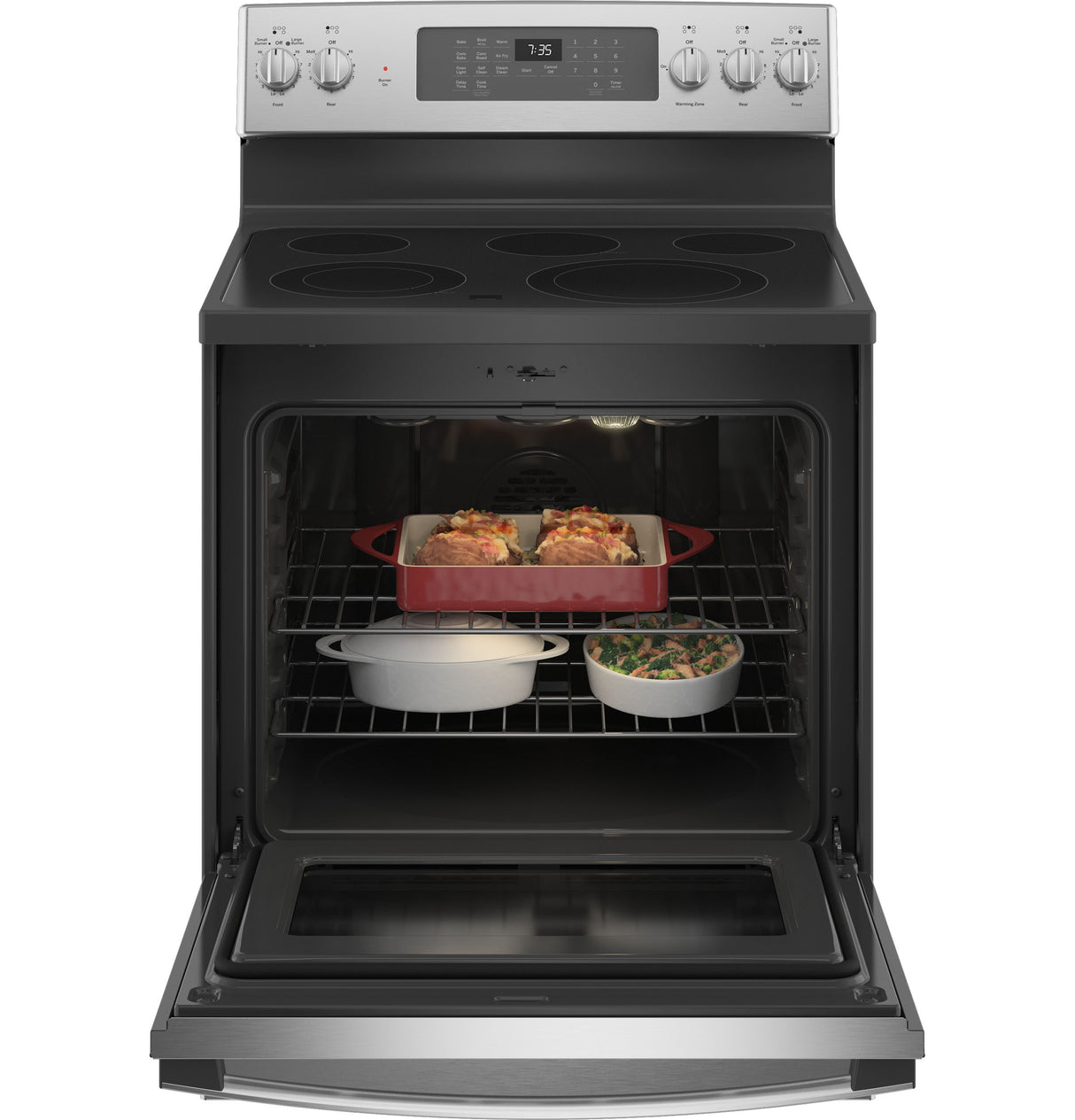 GE(R) 30" Free-Standing Electric Convection Range with No Preheat Air Fry - (JB735SPSS)