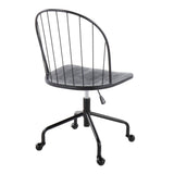 Riley - Farmhouse Adjustable High Back Office Chair - Black