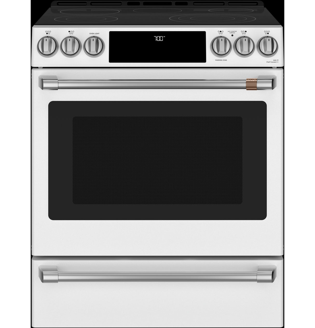 Caf(eback)(TM) 30" Smart Slide-In, Front-Control, Radiant and Convection Range - (CES700P4MW2)