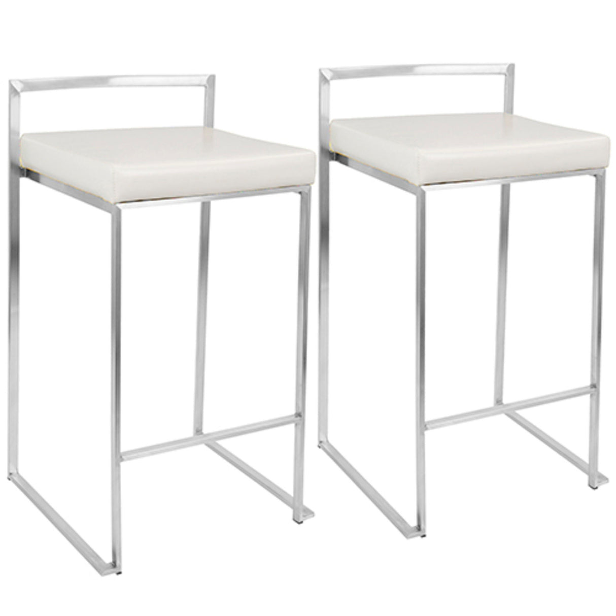 Fuji - Counter Stool Steel With Cushion - Stainless Steel