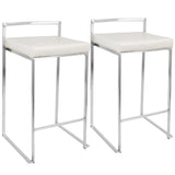 Fuji - Counter Stool Steel With Cushion - Stainless Steel