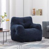 Soft Teddy Fabric Tufted Foam Bean Bag Chair With Teddy Fabric