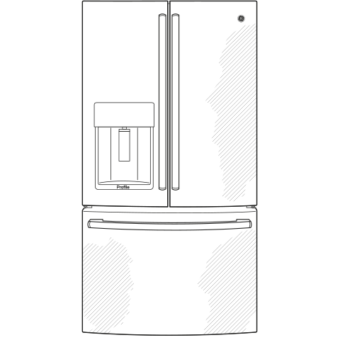 GE Profile(TM) Series ENERGY STAR(R) 22.1 Cu. Ft. Counter-Depth French-Door Refrigerator with Hands-Free AutoFill - (PYE22KBLTS)