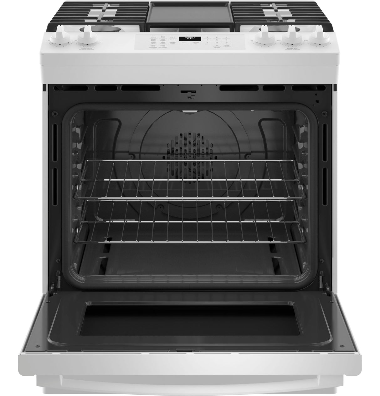 GE(R) 30" Slide-In Front-Control Convection Gas Range with No Preheat Air Fry - (JGS760DPWW)