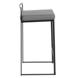 Fuji - Stackable Counter Stool With Cushion - Black Metal