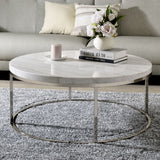 Zaidee - Coffee Table With Marble - Nickel