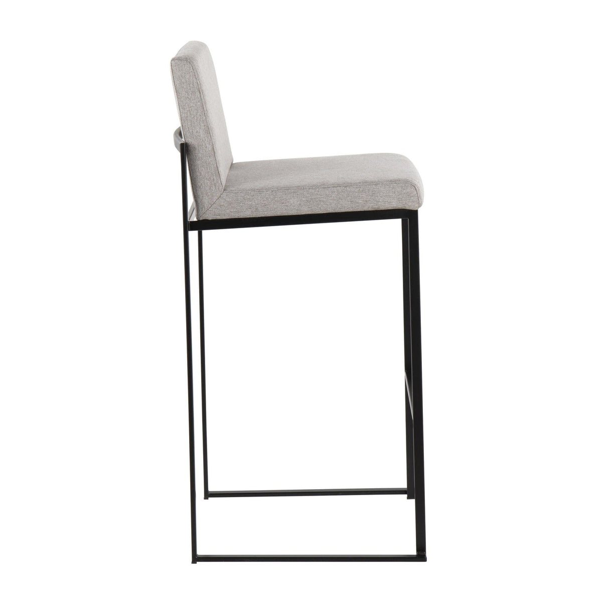 Fuji - High Back Barstool - Black Steel Legs