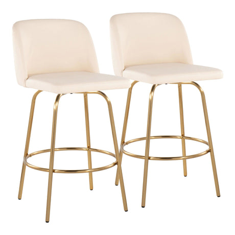 Toriano - 26" Fixed-Height Counter Stool (Set of 2) - Gold Base