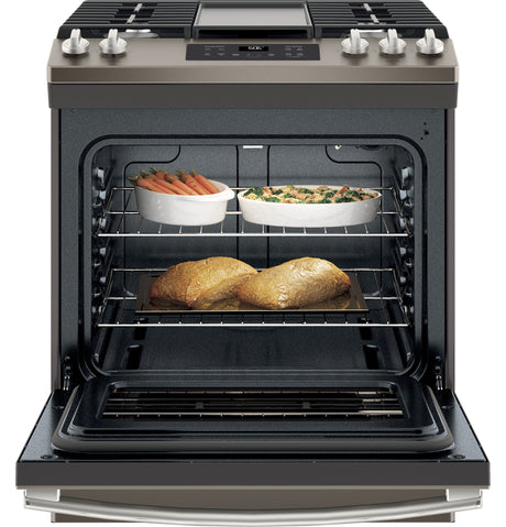 GE(R) 30" Slide-In Front Control Gas Range - (JGSS66EELES)