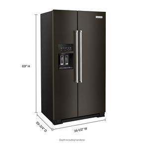 19.9 Cubic Feet Counter-Depth Side-By-Side Refrigerator With Exterior Ice And Water And PrintShield finish - Black