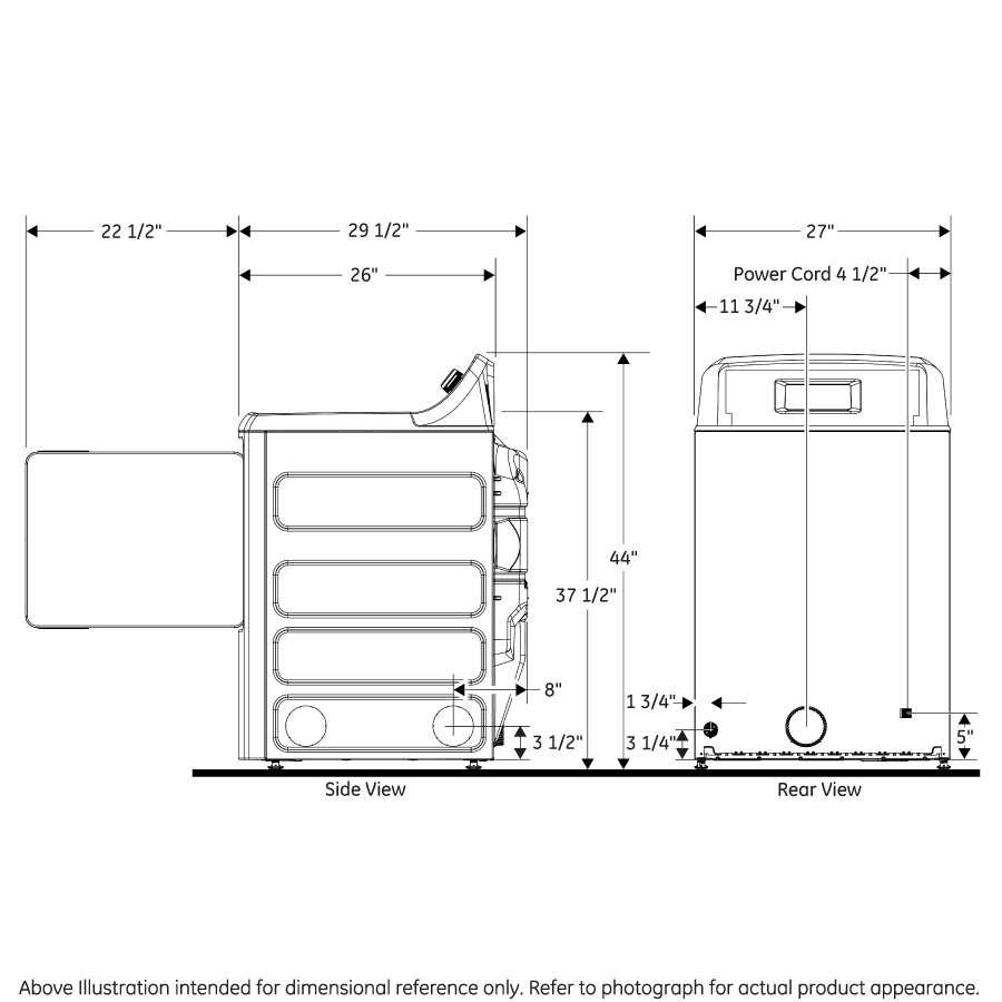 GE(R) 7.2 cu. ft. Capacity aluminized alloy drum Electric Dryer - (GTD33EASKWW)