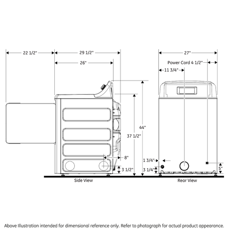 GE(R) 6.2 cu. ft. Capacity aluminized alloy drum Electric Dryer - (GTX52EASPWB)