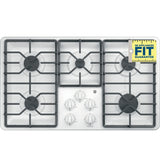 GE(R) 36" Built-In Gas Cooktop with Dishwasher-Safe Grates - (JGP3036DLWW)