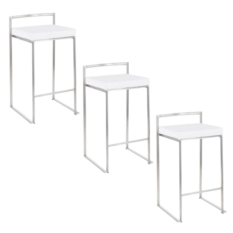 Fuji - Counter Stool Steel With Cushion - Stainless Steel