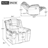 360° Swivel And Rocking Home Theater Recliner Manual Recliner Chair With Wide Armrest For Living Room