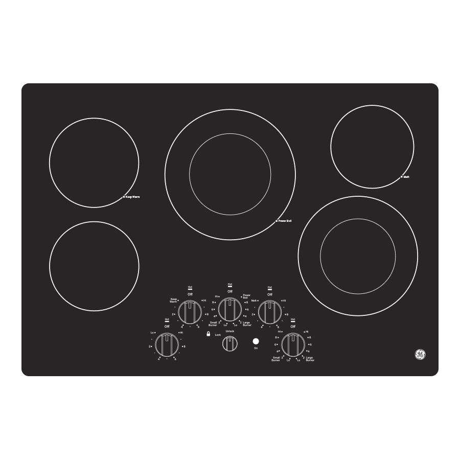 GE(R) 30" Built-In knob Control Electric Cooktop - (JEP5030DTBB)