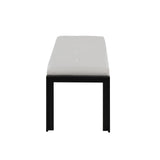 Fuji - Bench - Black Metal And White Faux Leather