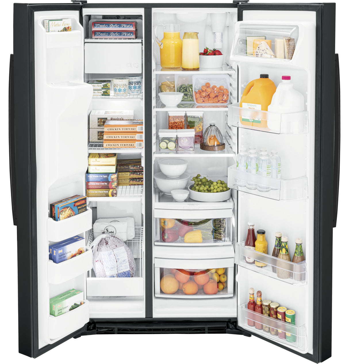 GE(R) 25.3 Cu. Ft. Side-By-Side Refrigerator - (GSS25GGPBB)